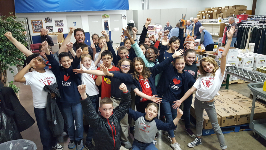 Meadow Homes: Students from St. Joseph Catholic School helped pre-pack turkey dinner boxes, which were handed out and delivered by St. Vincent de Paul to local families during Thanksgiving and Christmas.