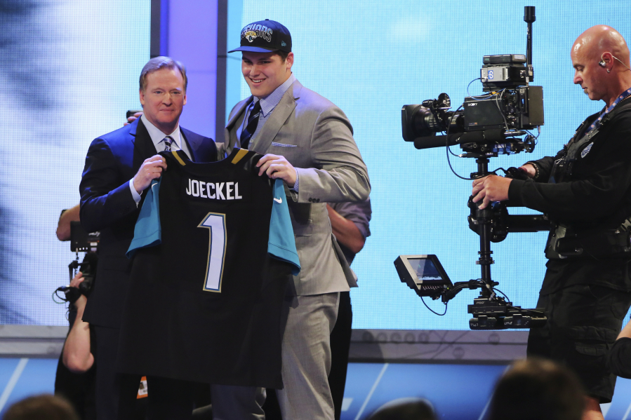 Luke Joeckel was the second overall pick in the 2013 NFL draft when the Jacksonville Jaguars selected the offensive lineman out of Texas A&M.