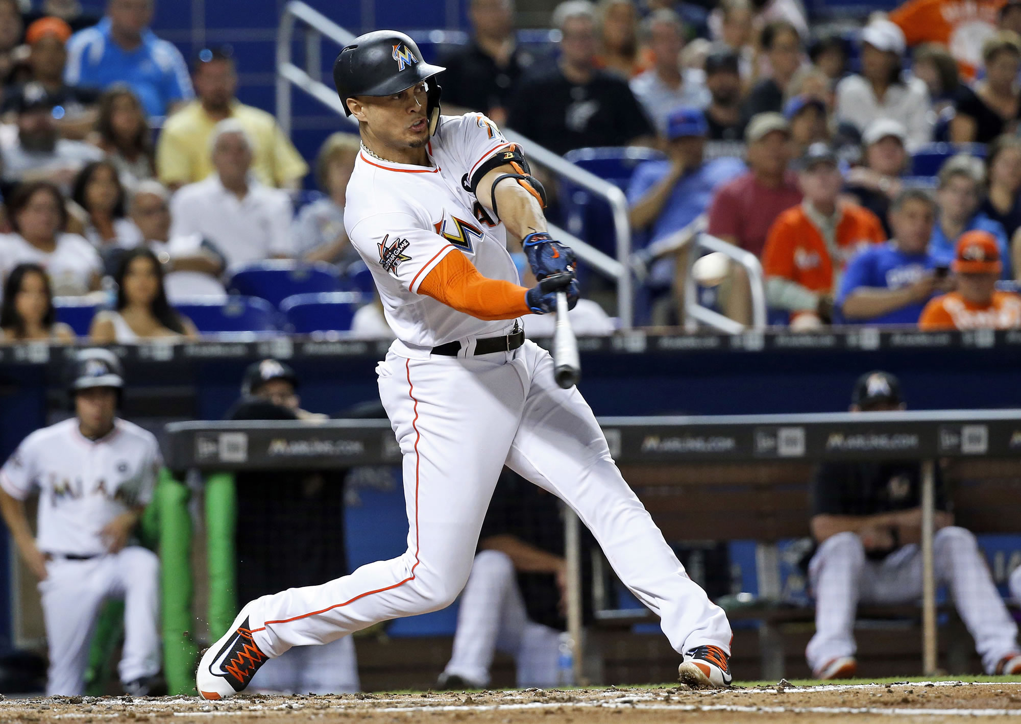 A person familiar with the negotiations says the New York Yankees and Miami Marlins are working on a trade that would send slugger Giancarlo Stanton to New York and infielder Starlin Castro to Miami.  The person spoke to The Associated Press on condition of anonymity Saturday, Dec. 9, 2017, because no agreement has been completed.