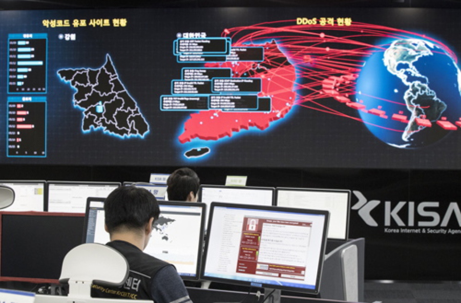 Employees watch electronic boards monitoring possible ransomware cyberattacks at the Korea Internet and Security Agency in Seoul, South Korea. A North Korean ambassador to the United Nations says the U.S. claim that Pyongyang was behind the Wannacry ransomware attack earlier this year is a baseless provocation and demanded Washington back up its accusations with evidence. Pak Song Il told The Associated Press in a telephone interview from New York late Monday, Dec.