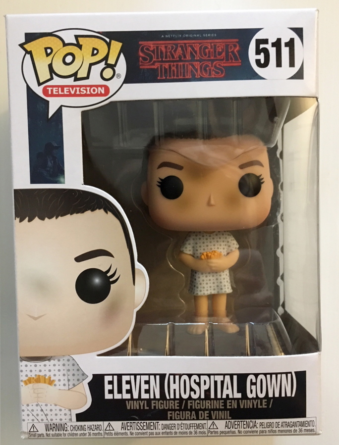 A collectible figure of the character Eleven from the Netflix series “Stranger Things.” Lynn Elber/Associated Press