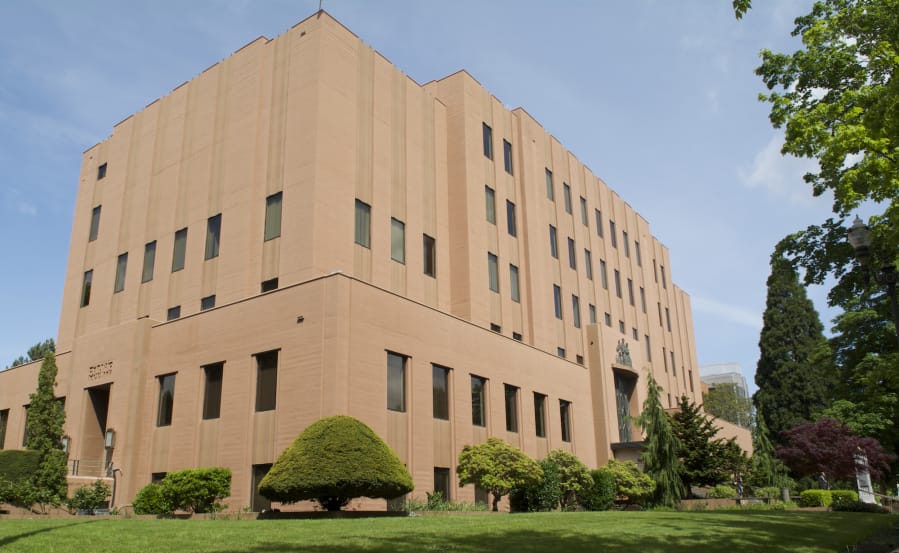 The Clark County Courthouse, shown in May 2014, has had metal detectors and scanners since 2000.