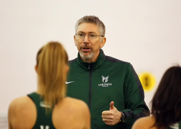 Portland State women’s tennis coach Jay Sterling led the charge to get the Vikings home court at Club Green Meadows in Vancouver.