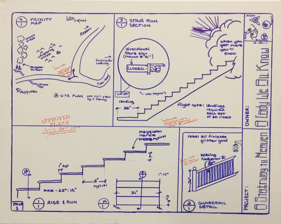Blueprints for a “Stairway to Heaven” by Jim Muir, Clark County’s chief building official.