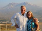 Mike Cairns, left, and Sue Nystrom reunite at Mount St. Helens.