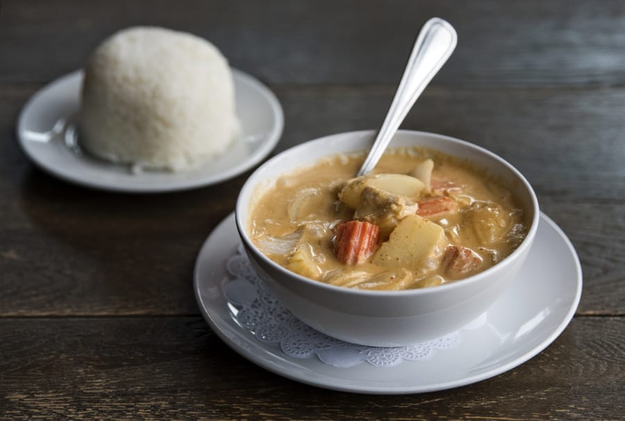 The massaman curry packs a mild but flavorful, creamy punch at Wild Tiger Thai restaurant in Vancouver.