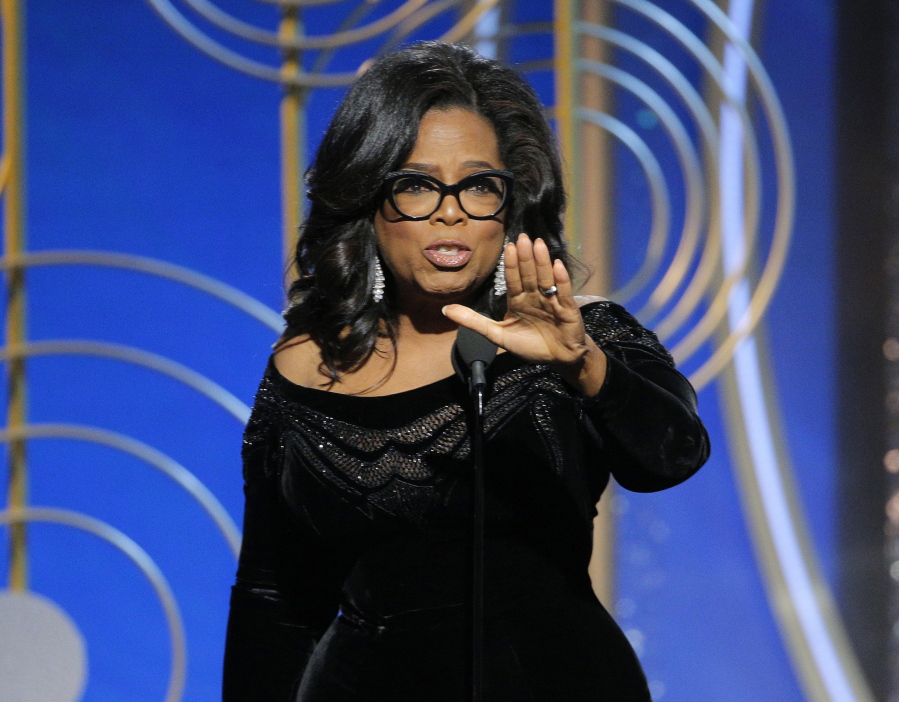 Oprah Winfrey accepts the Cecil B. DeMille Award at the 75th Annual Golden Globe Awards in Beverly Hills, Calif., on Sunday, Jan. 7, 2018.