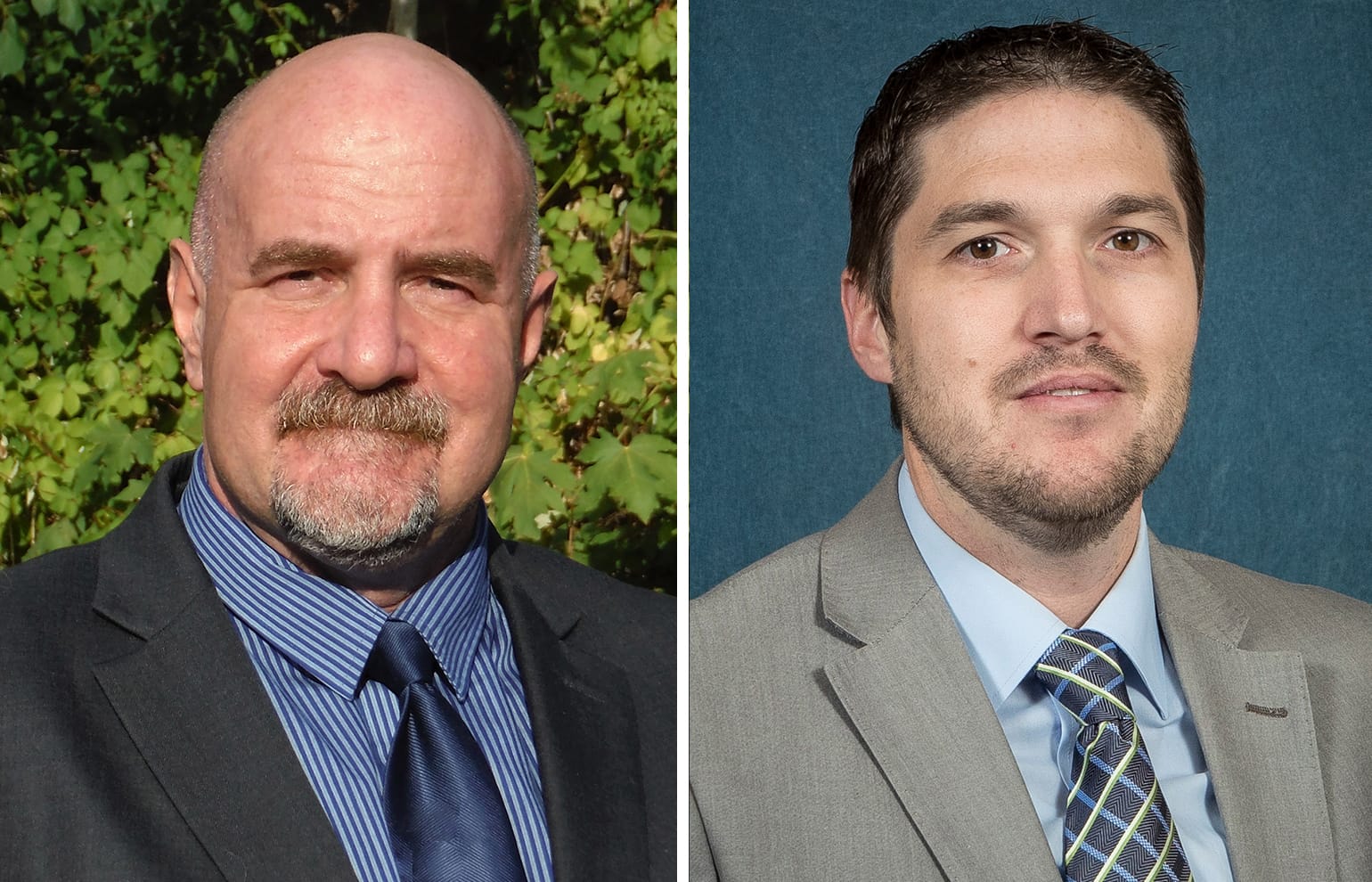 Dan Chandler, left, assistant county administrator for Clackamas County, Ore., and Randall Partington, administrator for Finney County, Kan., are a finalists for the open Clark County manager position.
