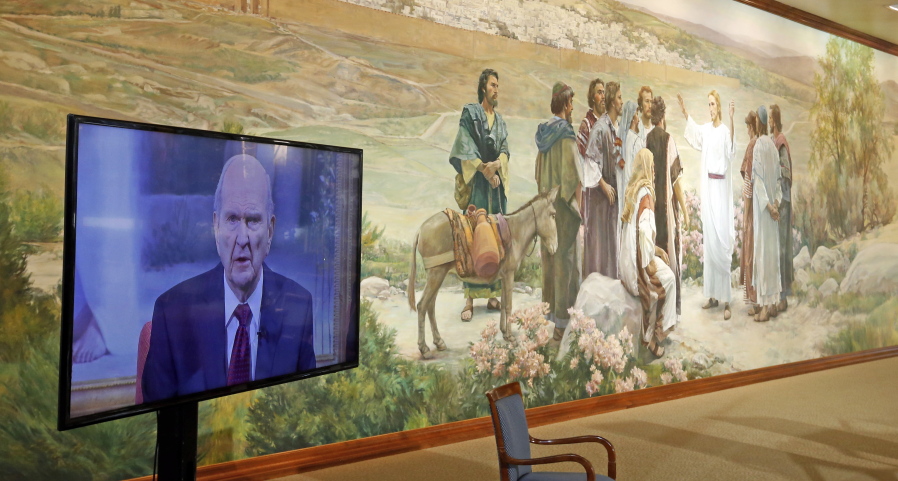 President Russell M. Nelson speaks at a church broadcast announcing his new leadership as the faith’s president in the wake of the death of President Thomas S. Monson on Tuesday in Salt Lake City.