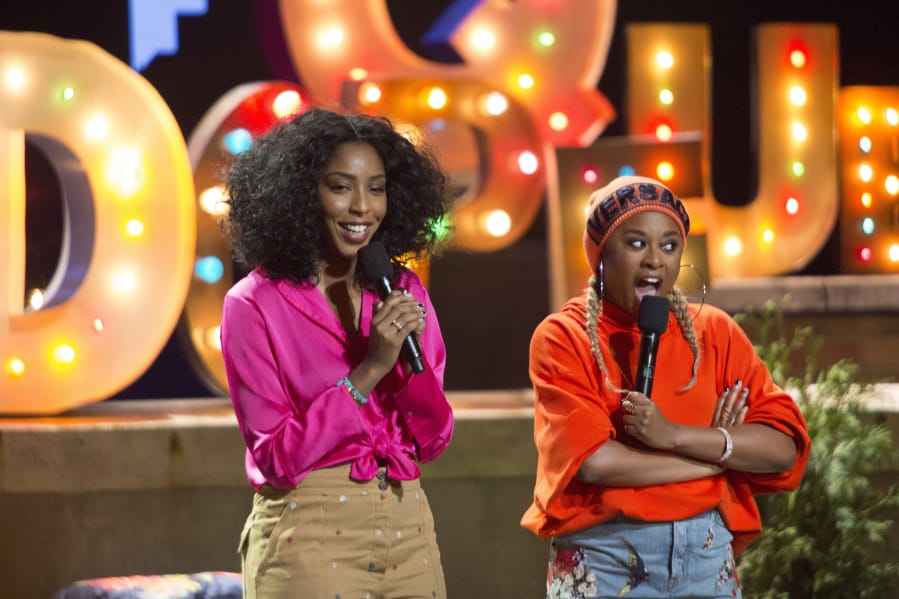 Jessica Williams, left, and Phoebe Robinson in HBO’s “2 Dope Queens.” Mindy Tucker/HBO