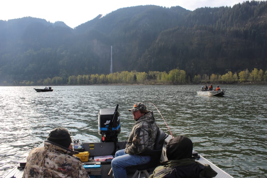 Anglers fish for spring chinook in the Columbia River Gorge. Members of the bi-state Columbia River Recreational Advisor Group proposed spring Chinook seasons that give anglers above the I-5 Bridge 38 days of fishing.
