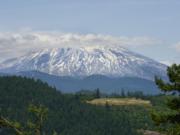 Mount St. Helens as seen from the camp chapel at Lake Merwin Campers Hideaway in Amboy in July.