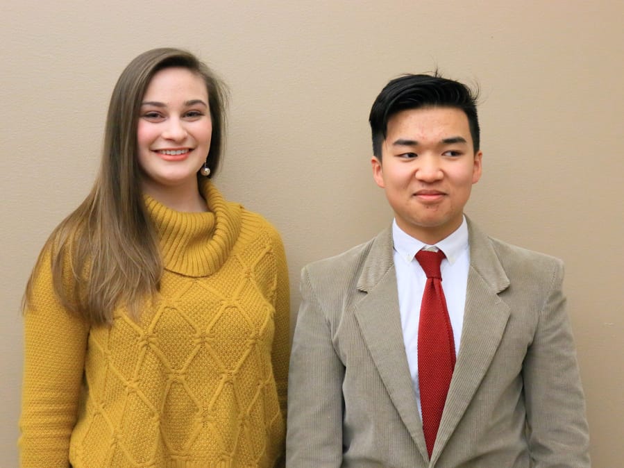 Clark County: Camas High School’s Alaya Mays and Isaac Lu of Cedar Tree Classical Christian School in Ridgefield were named the top two performers at the Southwest Washington Regional Poetry Out Loud contest, earning them spots in the state competition March 10 in Tacoma.