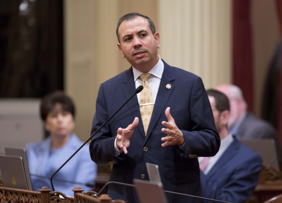California state Sen. Tony Mendoza, D-Artesia, announces that he will take a month-long leave of absence while an investigation into sexual misconduct allegations against him are completed in Sacramento, Calif. When lawmakers return from the President’s Day weekend, Tuesday, Feb. 22, 2018, they will learn whether the investigation cleared Mendoza or sets him up for possible expulsion.
