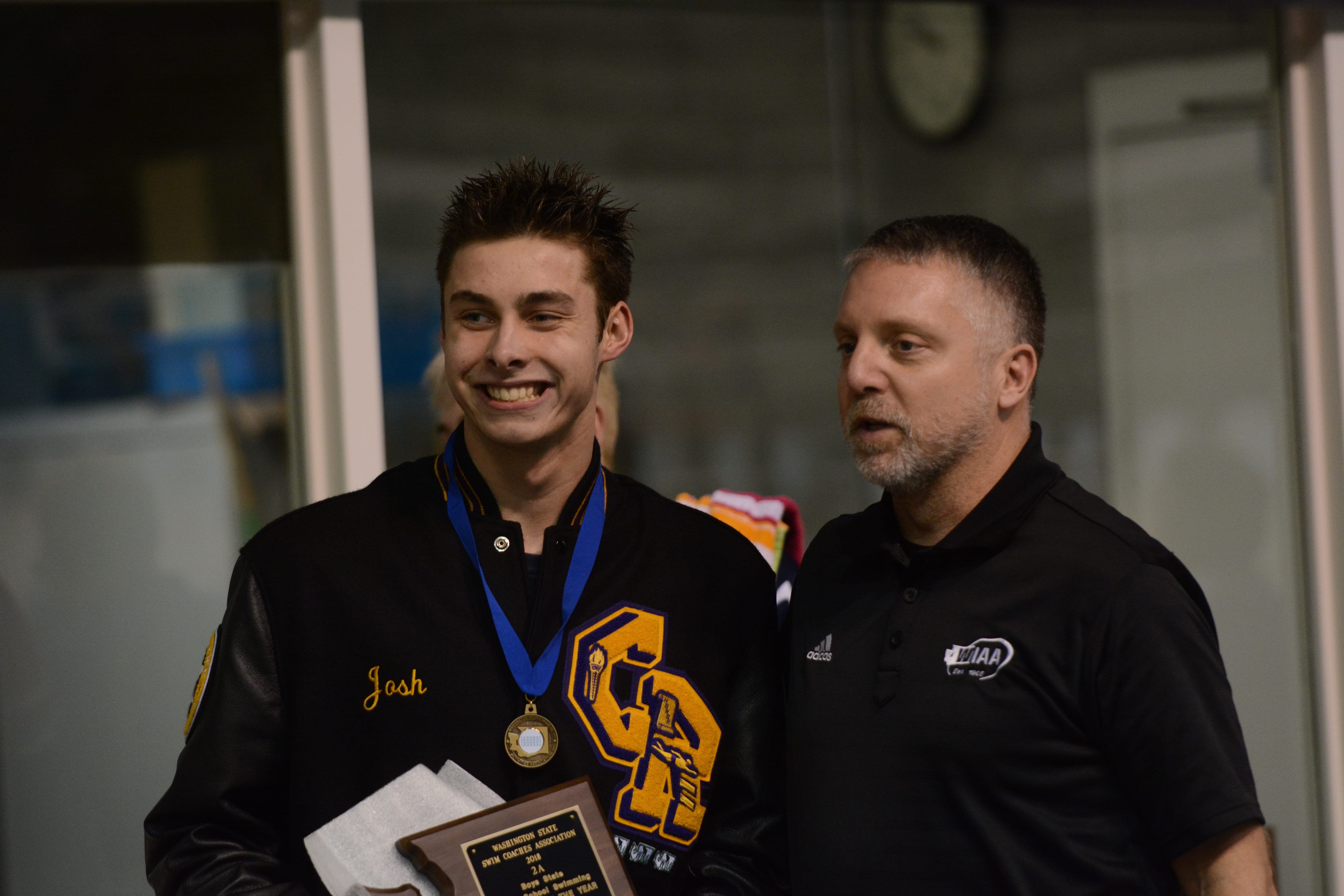 Josh Bottelberghe wins 2A swimmer of the year at the 2A state swim meet in Federal Way's King County Aquatic Center on Saturday, Feb. 17, 2018.