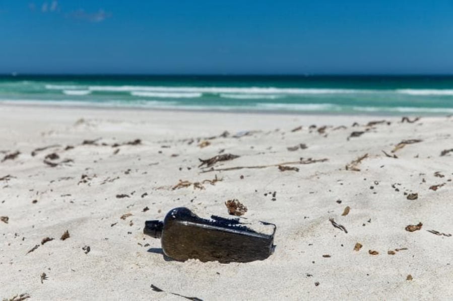 Oldest message in a bottle discovered in Australia. MUST CREDIT: KymIllman.com.