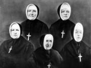 The five foundresses of the Sisters of Providence in the West: Mother Joseph, center, is surrounded by Praxedes of Providence, clockwise from left, Vincent de Paul, Blandine of the Holy Angels and Mary of the Precious Blood.