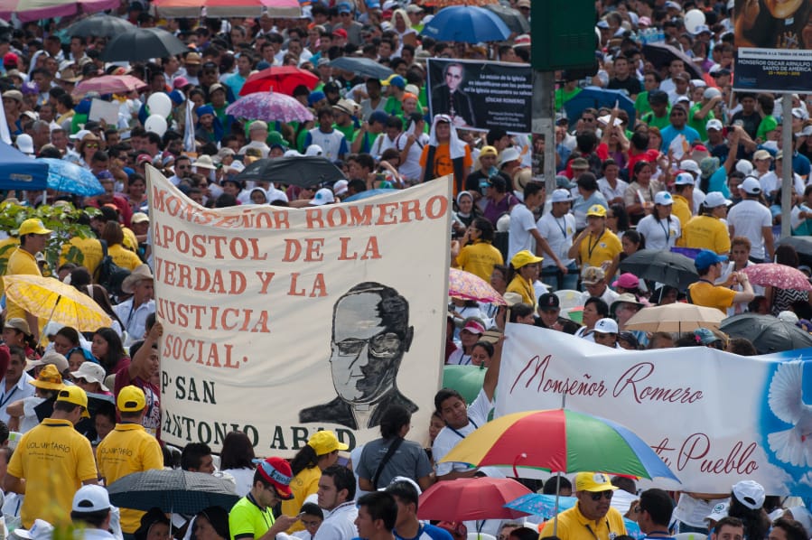 An estimated 380,00 people gather May 23, 2015, as El Salvador celebrates the beatification ceremony and Mass announcing the beatification of Archbishop Oscar Romero. The archbishop was slain at the altar of his Church of the Divine Providence by a right-wing gunman in 1980.