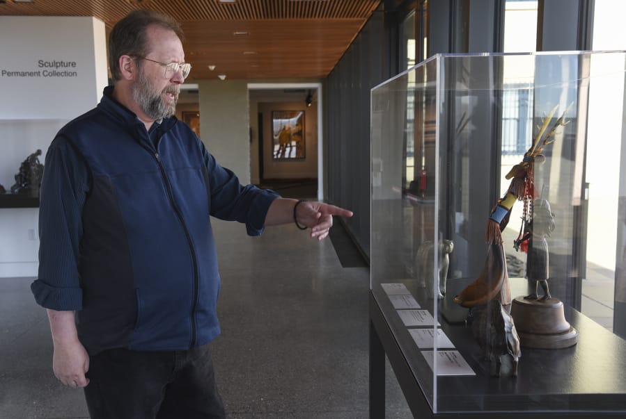 Steven Grafe, curator at the Maryhill Museum of Art, discusses some small sculptures in the newer Mary & Bruce Stevenson Wing, which opened in 2012.