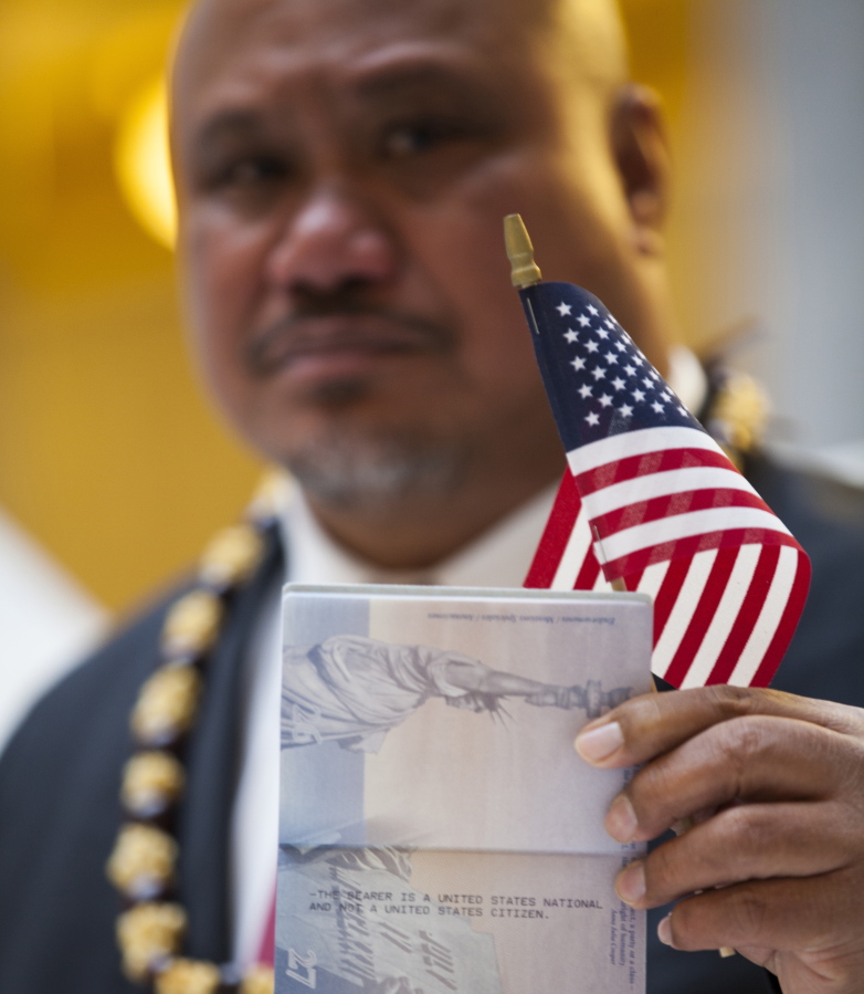 In this undated image provided by nonprofit advocacy and legal group Equally American, John Fitisemanu, an American Samoan and the lead plaintiff in a lawsuit against the United States seeking full U.S. citizenship, poses for a photo in Salt Lake City, Utah. A lawsuit filed Tuesday, March 27, 2018, in federal court in Utah seeks to grant U.S. citizenship status to American Samoans. John Fitisemanu, and others who were born in American Samoa, are asking the court for citizenship under the 14th Amendment of the Constitution, which confers citizenship at birth to anyone born in the U.S.