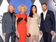 Little Big Town at the Country Music Association awards in 2015: Phillip Sweet (left), Kimberly Schlapman, Karen Fairchild and Jimi Westbrook.