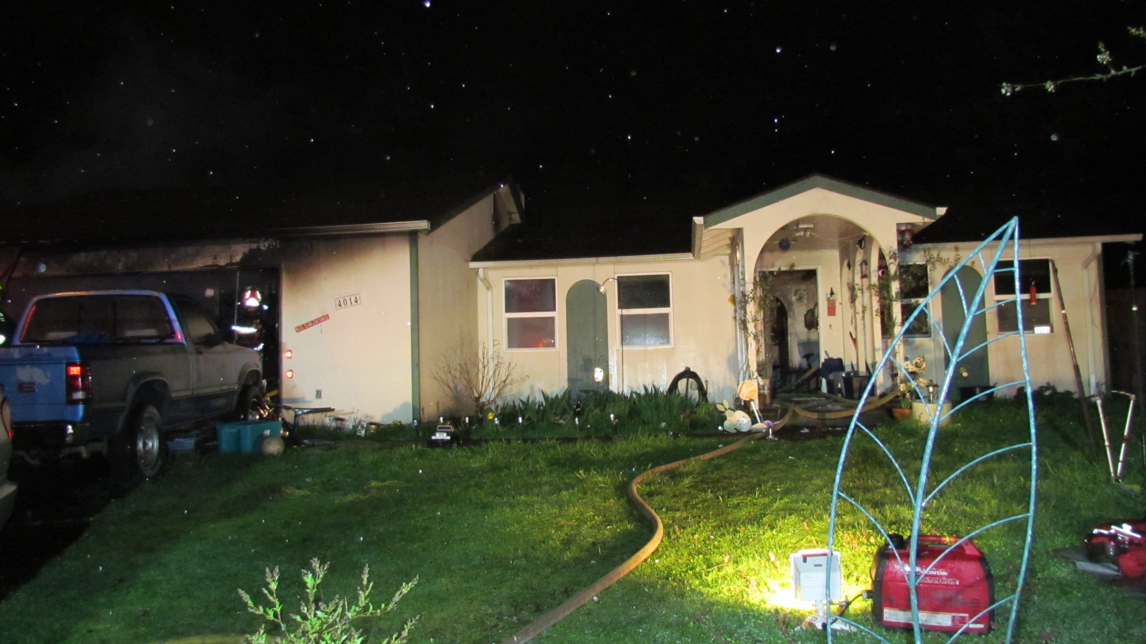 A garage fire Saturday night displaced three residents of an east Vancouver home near the 4000 block of Northeast 141st Avenue.