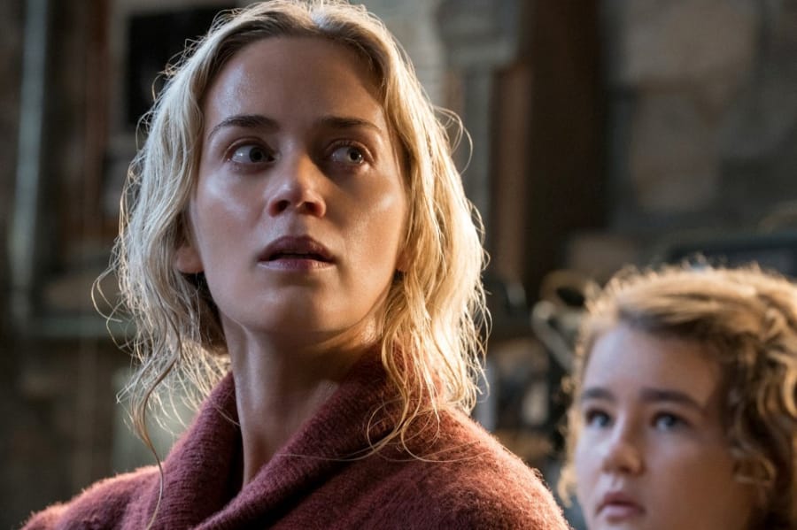 Emily Blunt in a scene from “A Quiet Place.” The actress has said acting helped her overcome a childhood stutter Jonny Cournoyer/Paramount Pictures