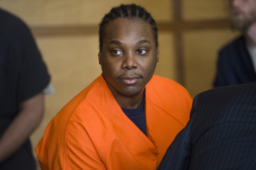 Arkangel Howard is seen April 20 in Clark County Superior Court in connection with a March 2017 double murder in an east Vancouver apartment complex. Howard was sentenced Monday to 63 years and four months in prison.