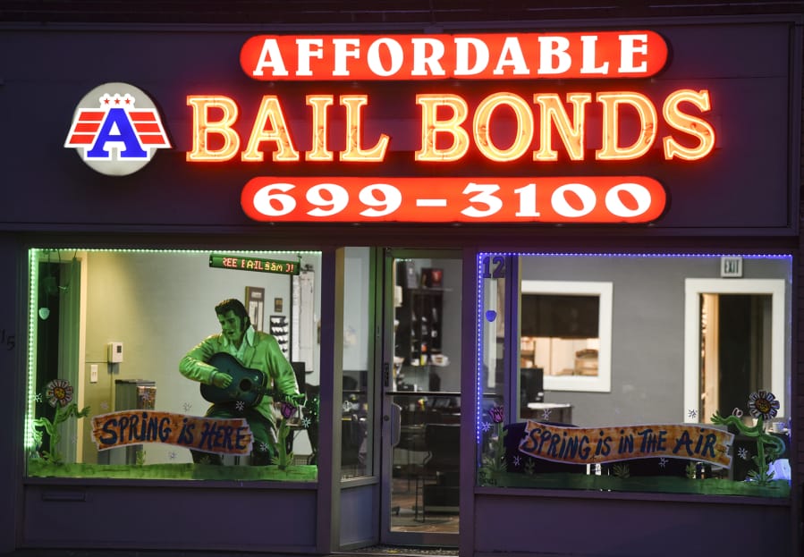 A Affordable Bail Bonds near Clark County Superior Court is pictured Tuesday evening, April 10, 2018.