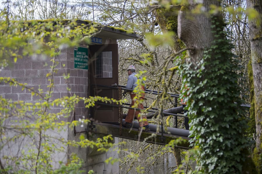 The Lacamas Creek Pump Station failed Saturday morning, sending sewage into the creek and onto a walking trail. The station is slated to be abandoned in two years and replaced with a new one.