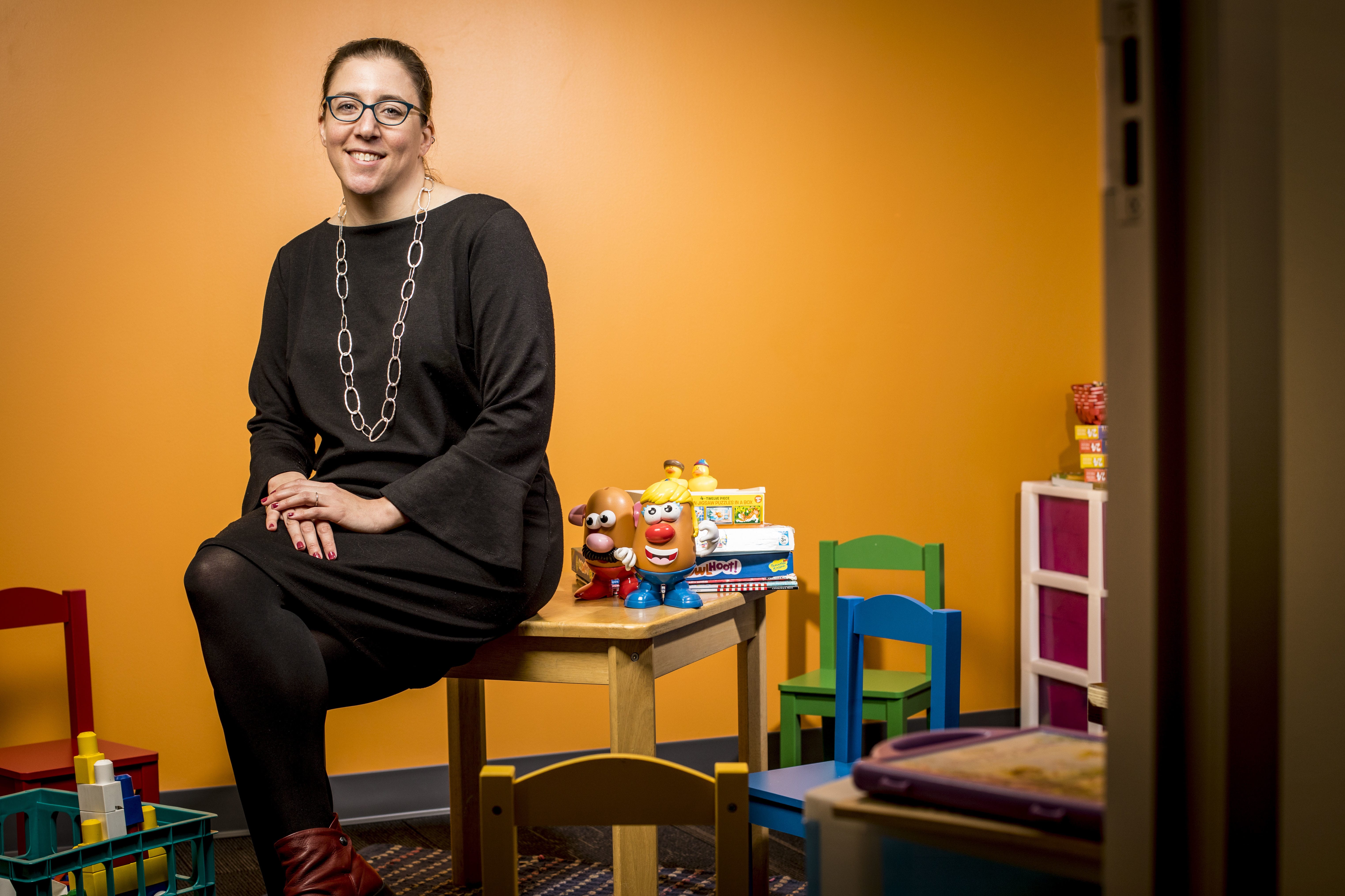 This March 2018 photo shows Kristina Olson in her laboratory in Seattle. She is the creator and leader of the TransYouth Project, which is considered the first large-scale long-term study of transgender children in the U.S. On Thursday, April 12, 2018, Olson was named winner of the NSF's annual Alan T. Waterman Award, the government's highest honor for scientists still in the early phases of their careers.