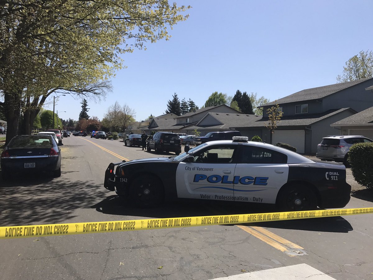 Vancouver police have set up a perimeter, blocking off streets near the 2900 block of Caples Avenue off Fourth Plain Boulevard where an alleged drive-by shooting was reported around 1:15 p.m.