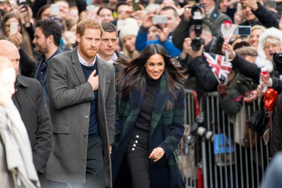 Prince Harry and Megan Markle visit Social Bite, a Collaborative Movement to End Homelessness, in February in Edinburgh, Scotland. Markle, an American actress, becomes a member of the royal family on May 19.