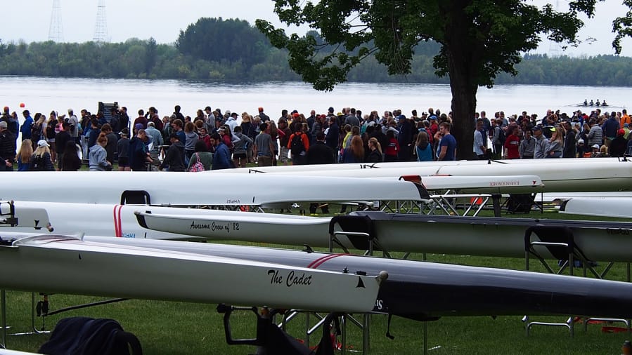 Hundreds of spectators lined the shore at Vancouver Lake on Saturday, May 19, 2018, for the second day of the US Rowing Northwest Youth Championship.