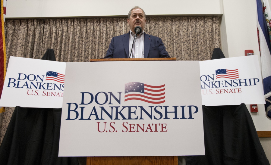 Former Massey CEO and West Virginia Republican Senatorial candidate, Don Blankenship, speaks Jan. 18 during a town hall to kick off his campaign in Logan, W.Va.