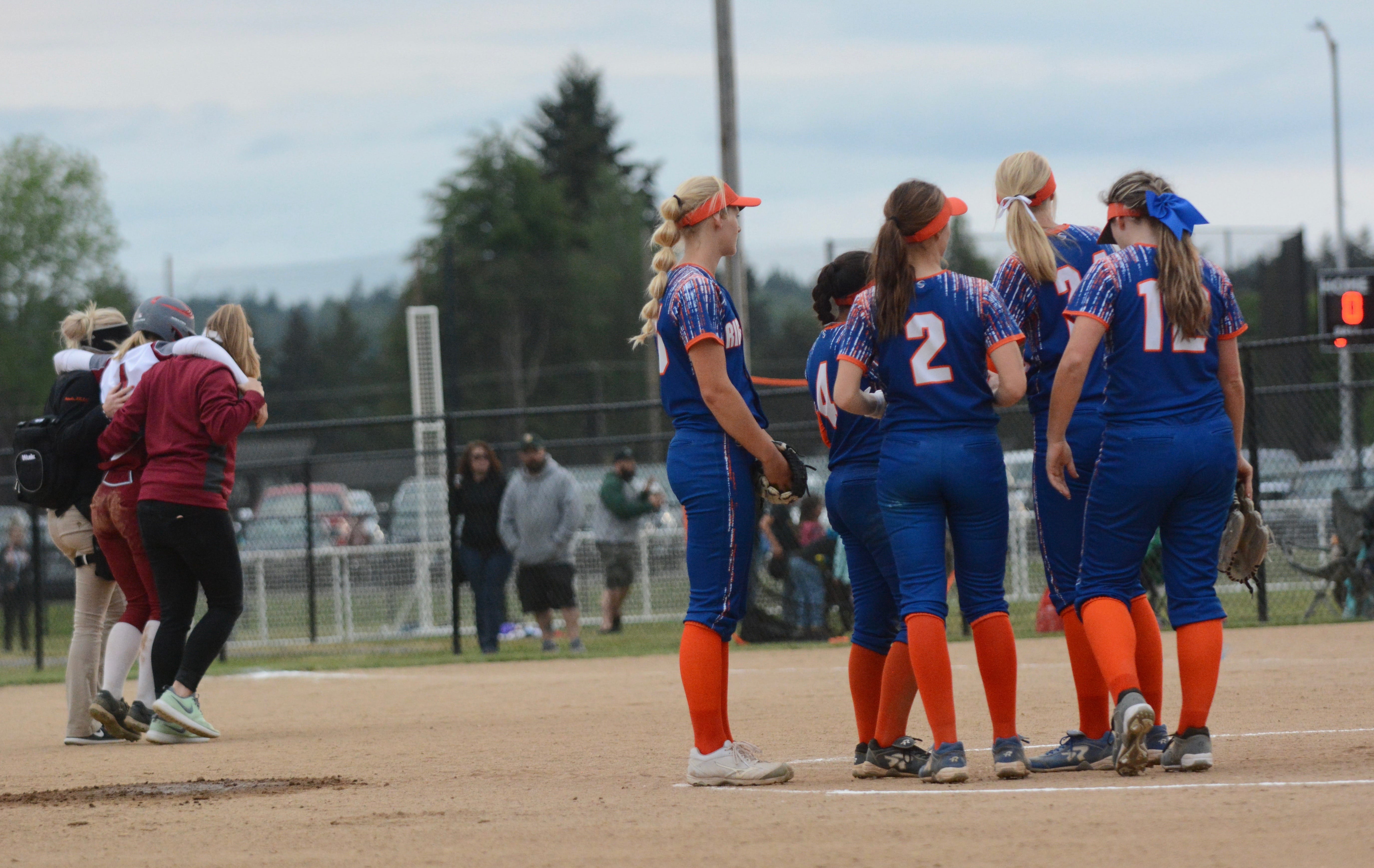 The Ridgefield infield regroups as a W.F.