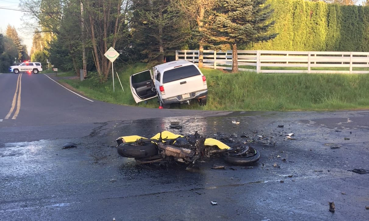 Vadim S. Gensitskiy, 20, of Battle Ground was riding south on Northeast 72nd Avenue when an eastbound 2013 Toyota Tundra pickup pulled into his path at Northeast 159th Street. The crash resulted in the death of Gensitskiy, who was speeding, Clark County deputies say.