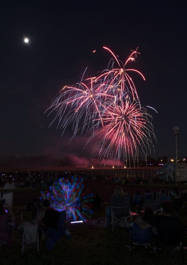 Fireworks light up at Fort Vancouver National Historic Site in 2017.