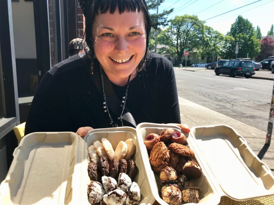 JoJo Reily, of Blackbird Alchemy, with her vegan and gluten-free cookies.