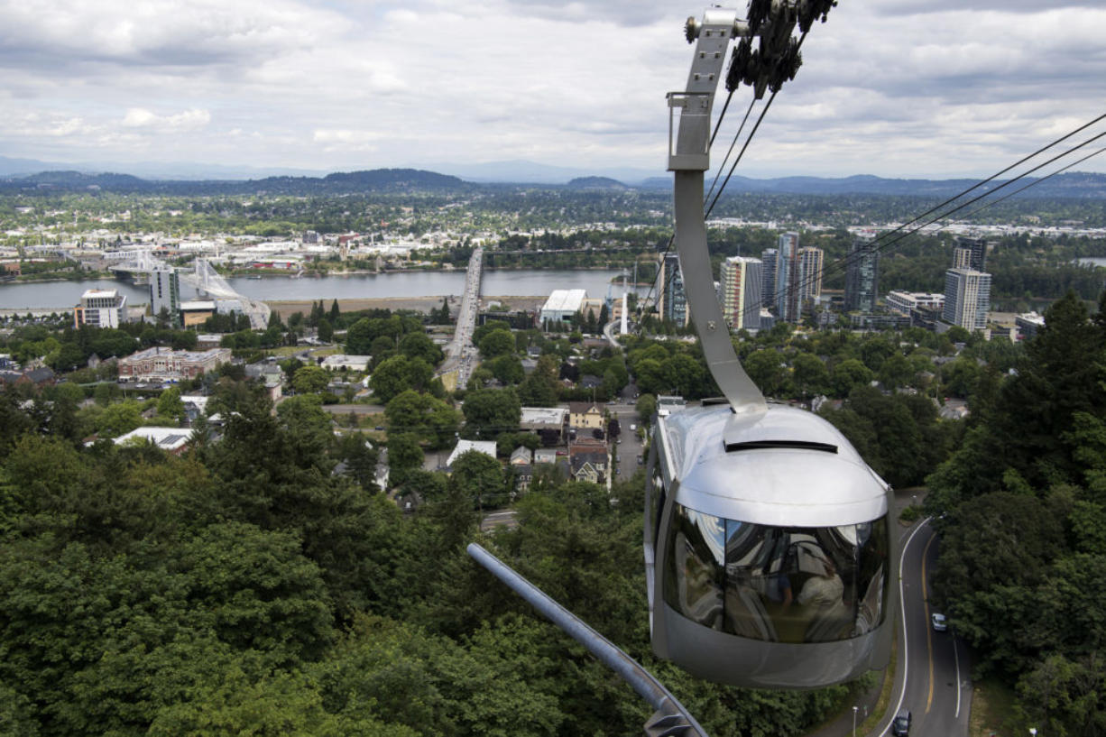 The Portland Aerial Tram glides up to Oregon Health &amp; Science University on Marquam Hill. It’s a commuter car for medical professionals during rush hours, and an eye-popping tourist excursion all day long.