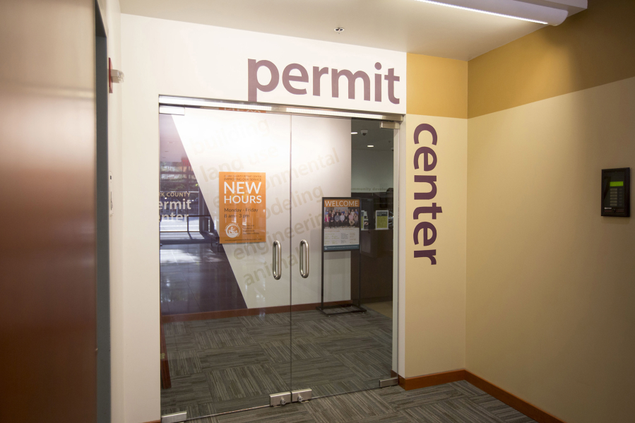 The Clark County Permit Center entrance.