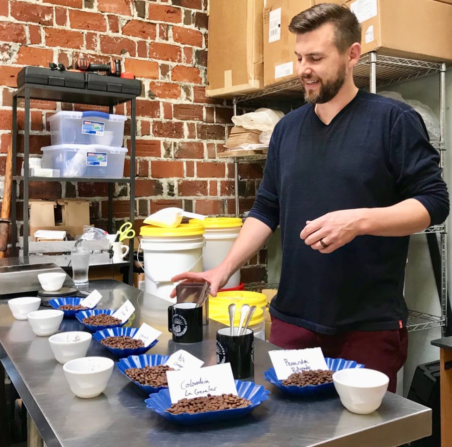 Mitch Montgomery, owner and roaster, of Relevant Coffee, experiments when he creates his seasonal drink menus, making nitro iced tea or pairing coffee with herbs or even root beer. And yes, it all tastes good.