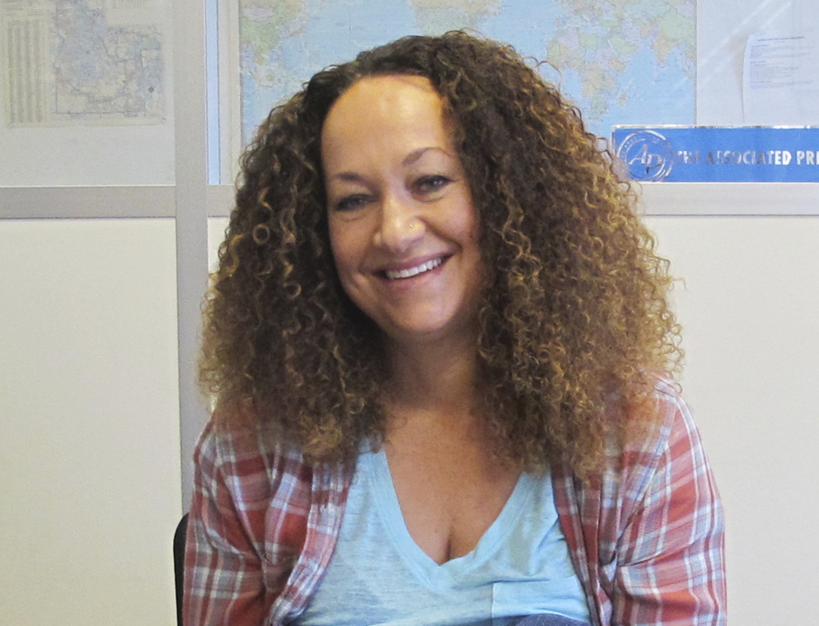 In this March 20, 2017, file photo, Nkechi Diallo, then known as Rachel Dolezal, poses at the bureau of The Associated Press in Spokane, Wash. The former NAACP leader in Washington state, whose life unraveled after she was exposed as a white woman pretending to be black, has pleaded not guilty to charges involving welfare fraud. Diallo entered the plea last week. (Nicholas K.