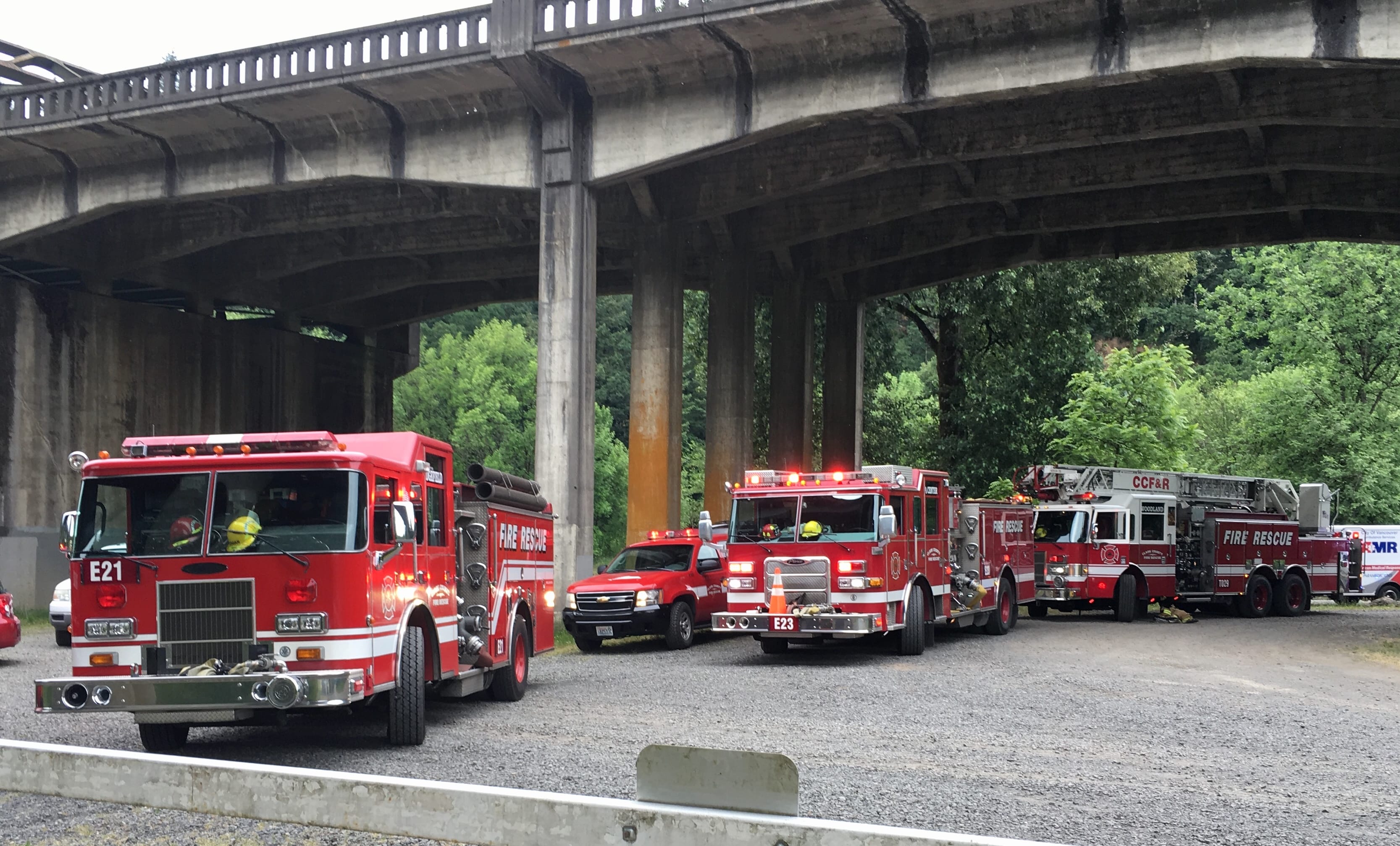 Deputies and fire crews respond to a reported drowning at Paradise Point State Park Tuesday evening. Rescue teams were unable to locate a swimmer in distress spotted in the river that afternoon, and he was presumed drowned.