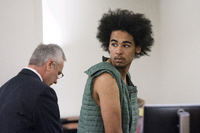 Miccah J. McDowell, 21, makes a first appearance Monday in Clark County Superior Court in connection with an alleged attempted murder and arson. His bail was set at $1 million.