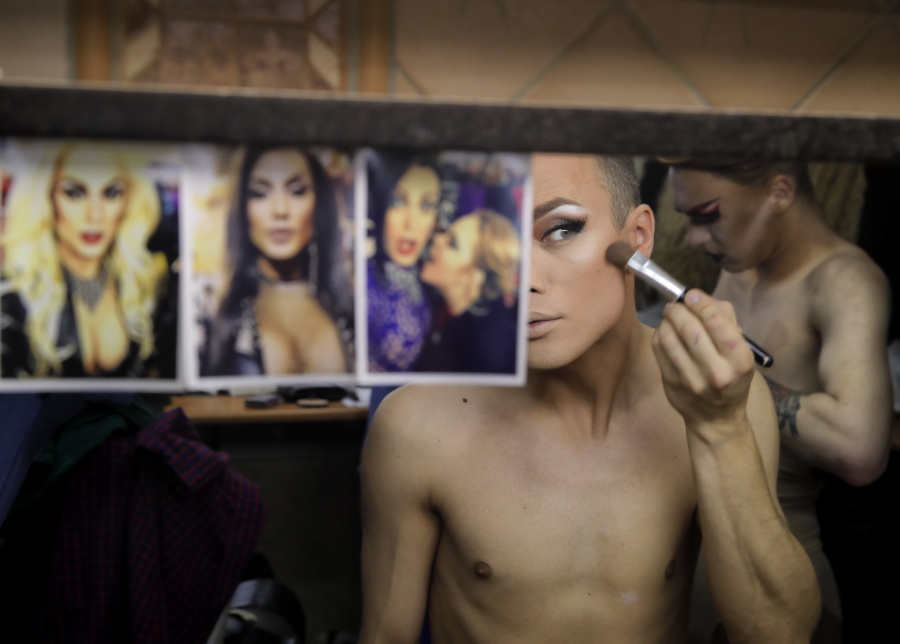 Andrei, who uses the stage name Star Vasha applies make up on before performing at a Gay club during the 2018 soccer World Cup in Yekaterinburg, Russia. The World Cup is making Russia look almost gay-friendly. Russia normally outlaws gay “propaganda” to minors and hanging a rainbow flag can lead to arrest. But the international scrutiny that comes with hosting the World Cup has forced Russian authorities to be nicer to LGBT activists. Activists hope this shift lasts beyond the tournament, and that the World Cup will leave a changed nation in its wake.