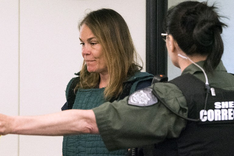 Sadie R. Pritchard makes a first appearance in Clark County Superior Court on Friday. Pritchard stands accused of having sexual contact with a student at Evergreen High School, where she worked as an associate principal until mid-May of this year.