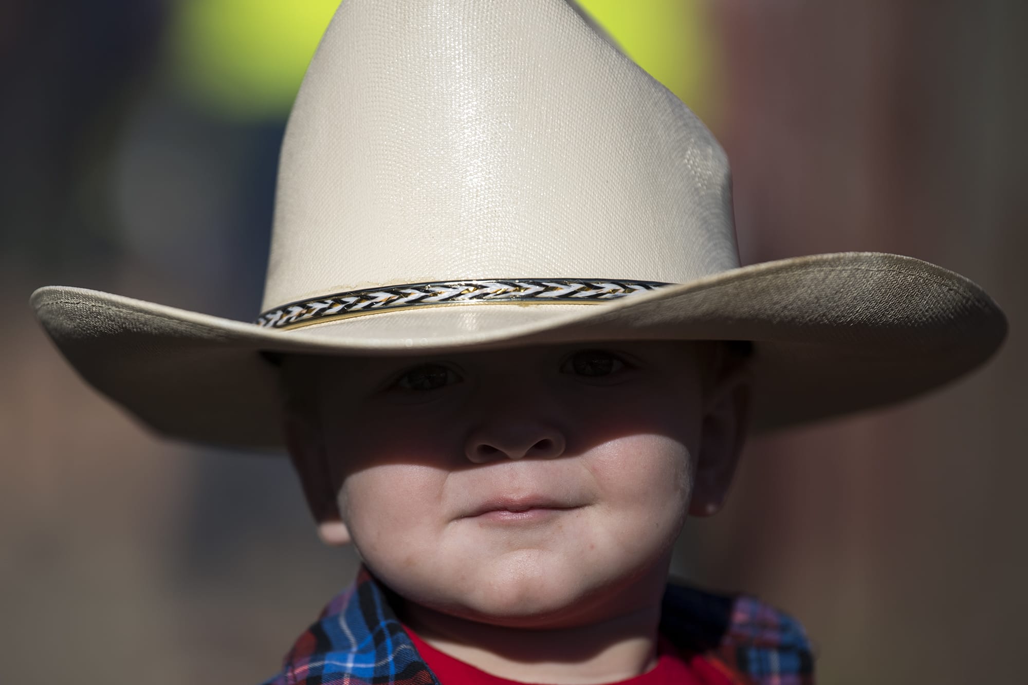 Ryder Privett of Vancouver ,1, sports a cowboy hat for the 48th annual Vancouver Rodeo on Friday, July 6, 2018, at the Clark County Saddle Club in Vancouver.