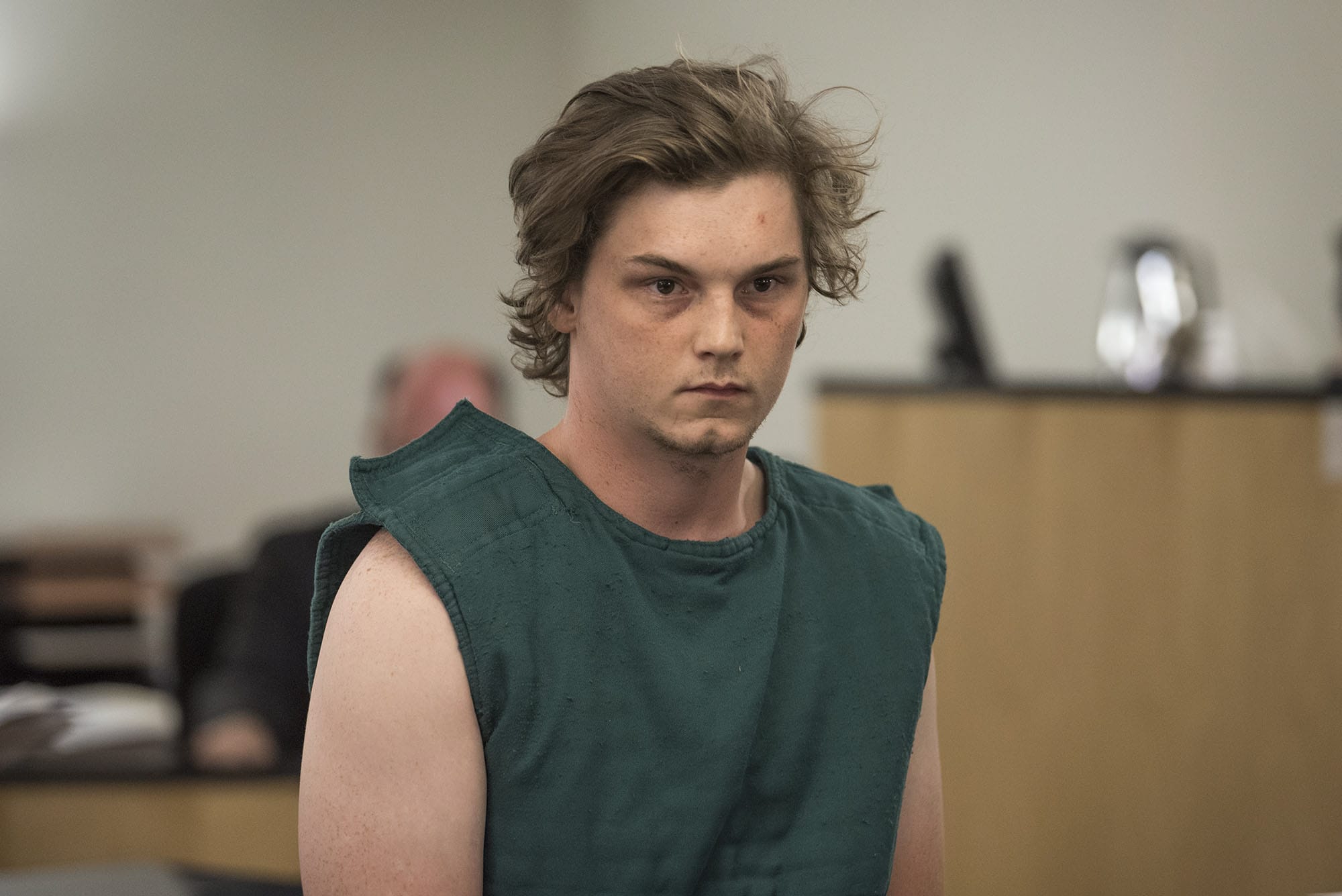 Damian J. Knox appears Friday in Clark County Superior Court after allegedly firing shots from his vehicle during a road rage-type incident Thursday in Battle Ground.