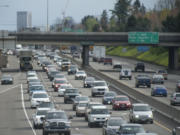 Traffic in Portland heads north on Interstate 5 in April 2015.